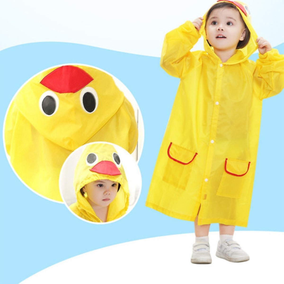 Poncho Impermeable Capa Lluvia Niño Colegio Kinder Escuela ROSA