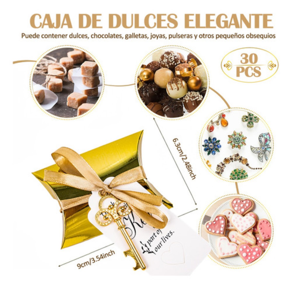 30 Pzs Destapador De Llave DORADO