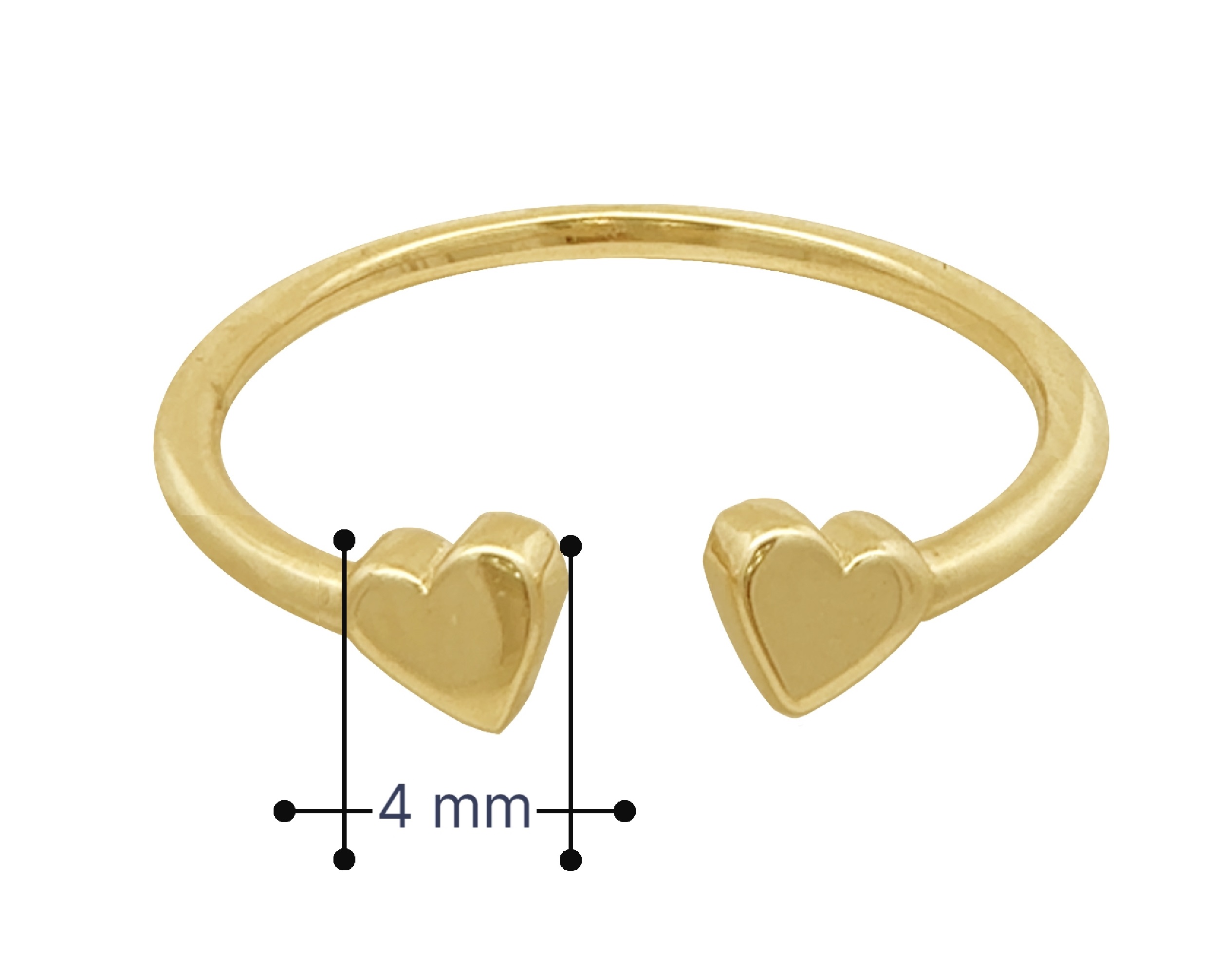 Anillo Oro 10K Horoz Corazones Abierto #7 Si246