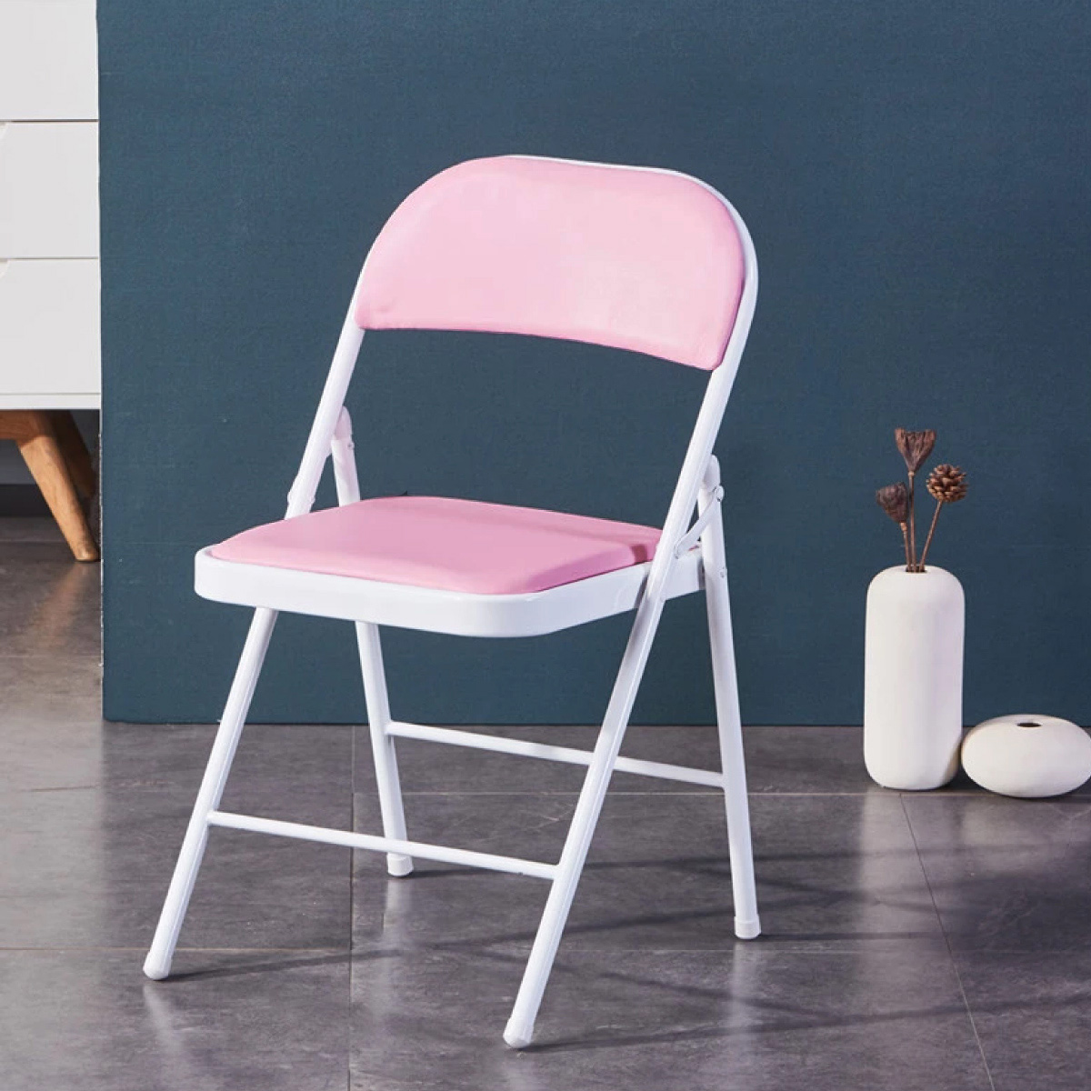 Set De 6 Sillas Plegables Ilios Innova Acojinadas Color Rosa