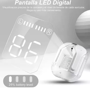 Audifonos Inálambricos in-ear Keluona Air31 T6 Negro Auriculares con Luz Azul LED