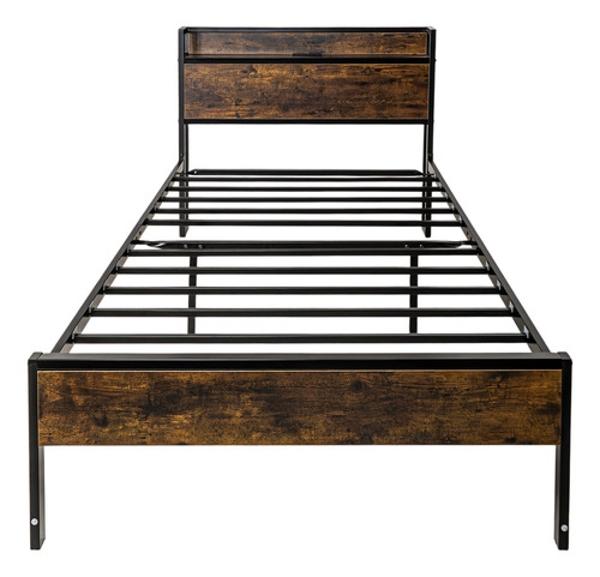 Base Cama Individual Usb Country Tipo Madera Moderna Houzer