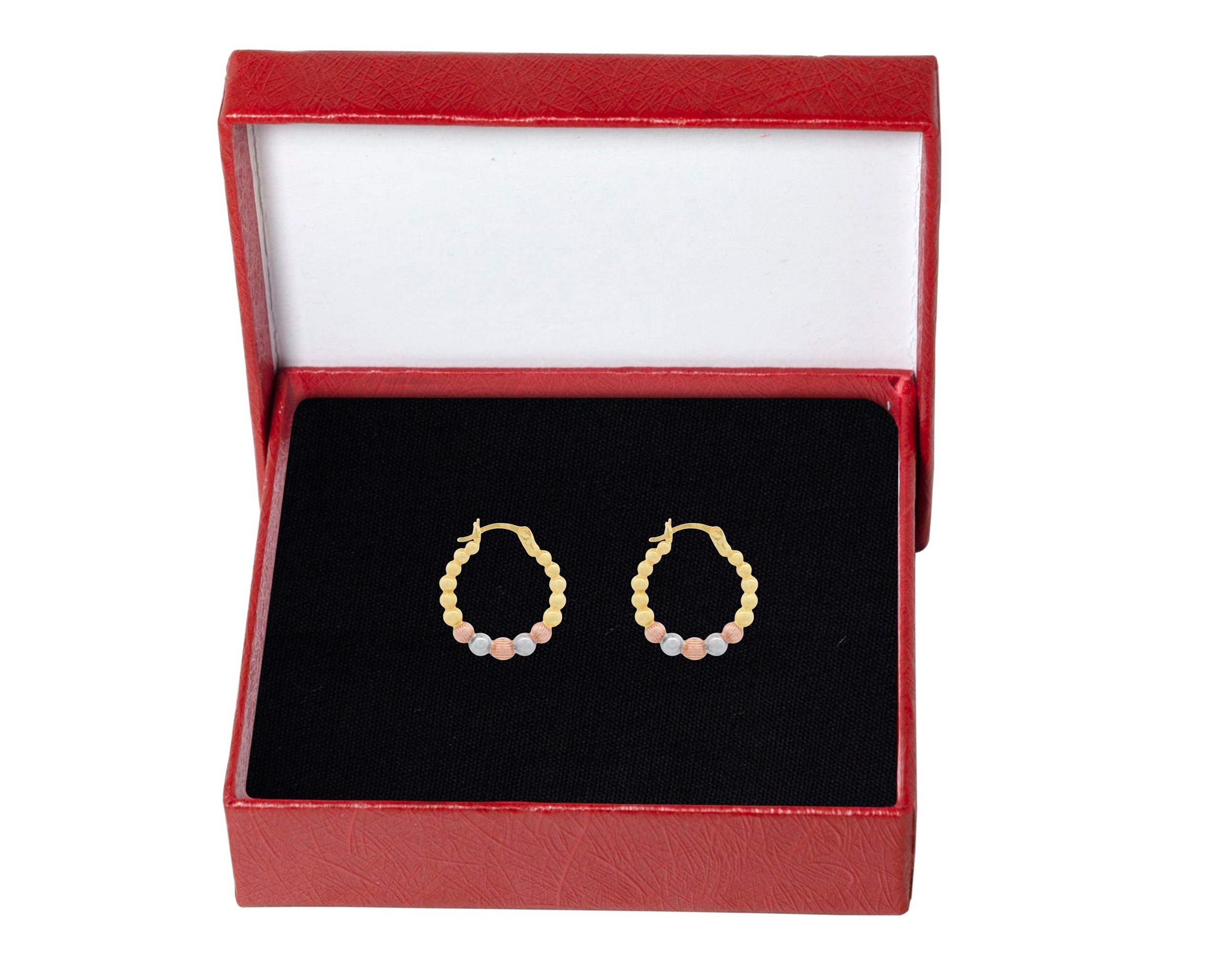 Arete Arracada Oro 10K bolitas Oro FlorentinoSi277
