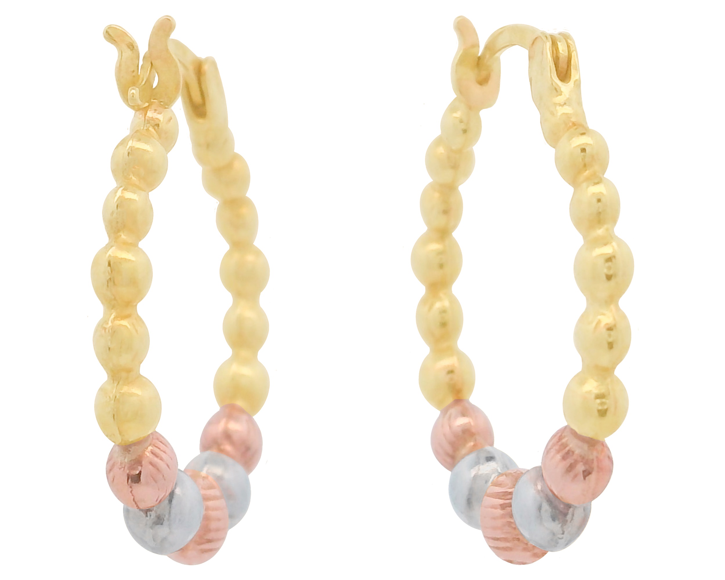 Arete Arracada Oro 10K bolitas Oro FlorentinoSi277