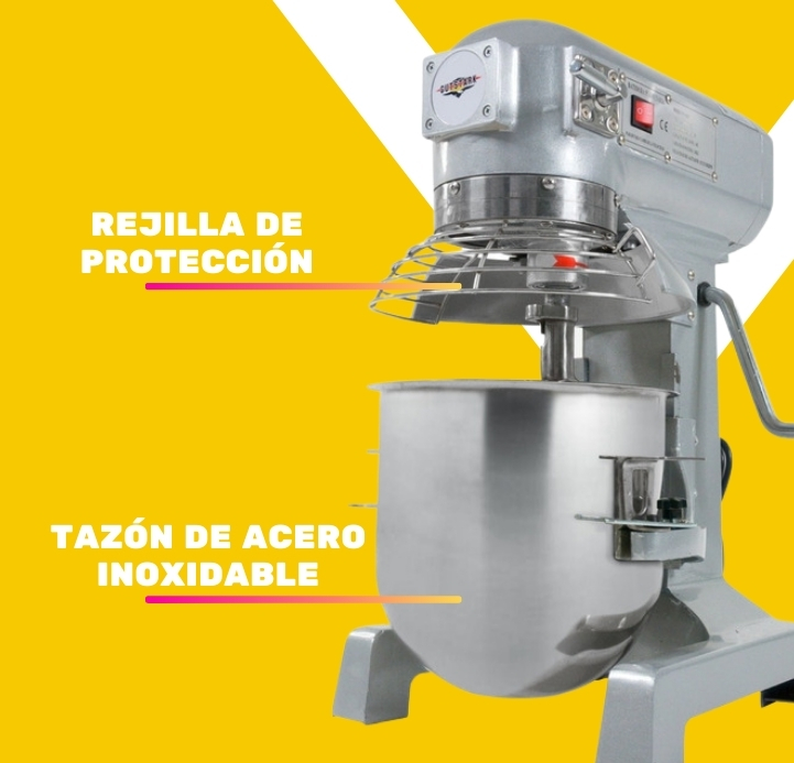 Batidora Industrial 10 Lts Planetaria 1 Velocidad Mezcladora Electrica Cocina