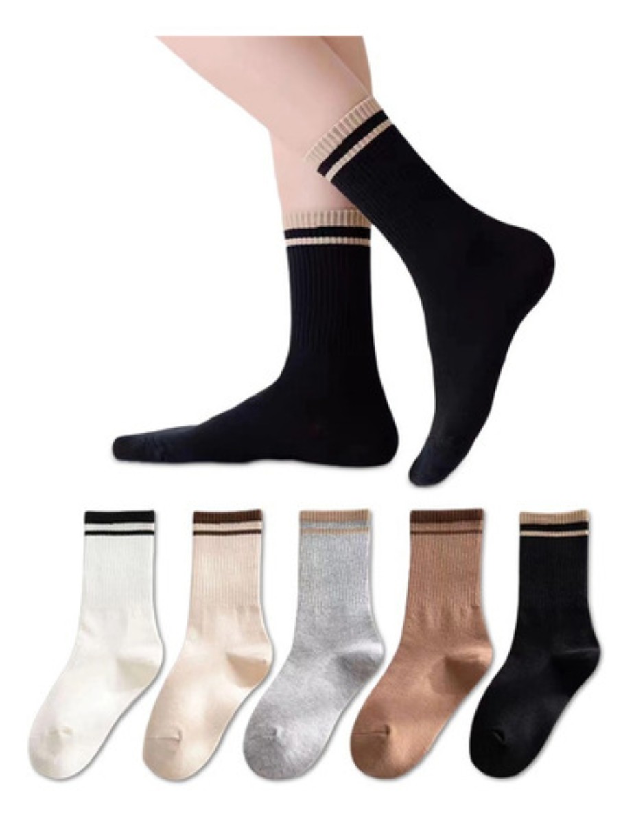 5 Pares De Calcetines Moda Calcetas Deportivas Para Mujer colores