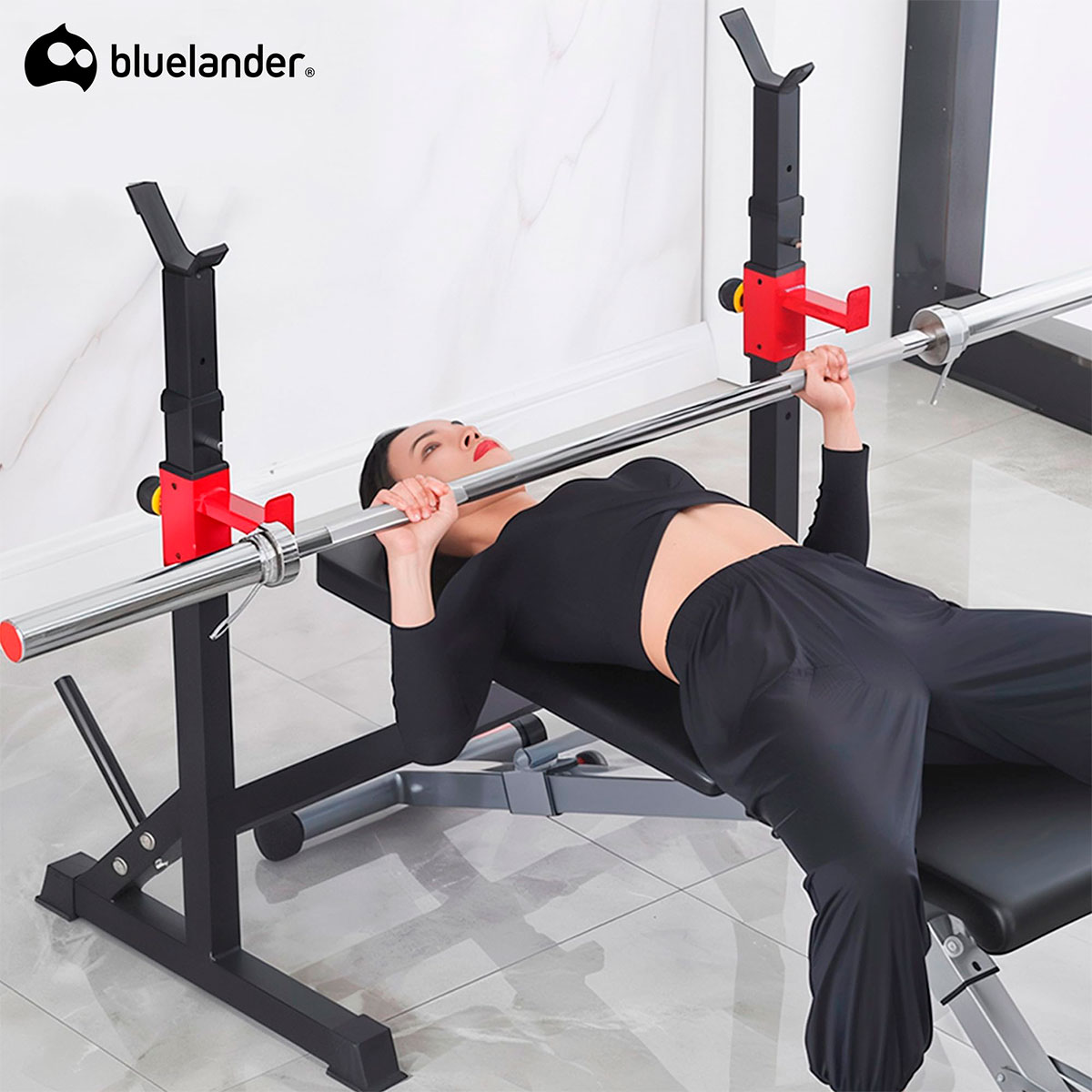 Soporte Para Pesas Ajustable para Sentadillas Multifuncional Bluelander 