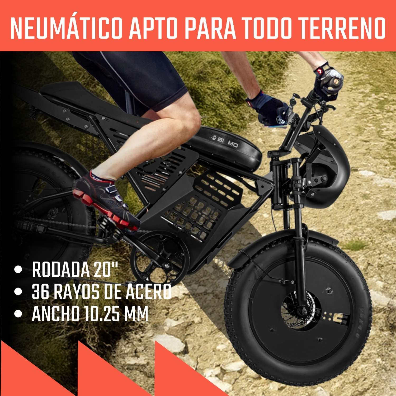 Bicicleta Electrica Rocket 7 Vel Montaña 52km/h Todo Terreno