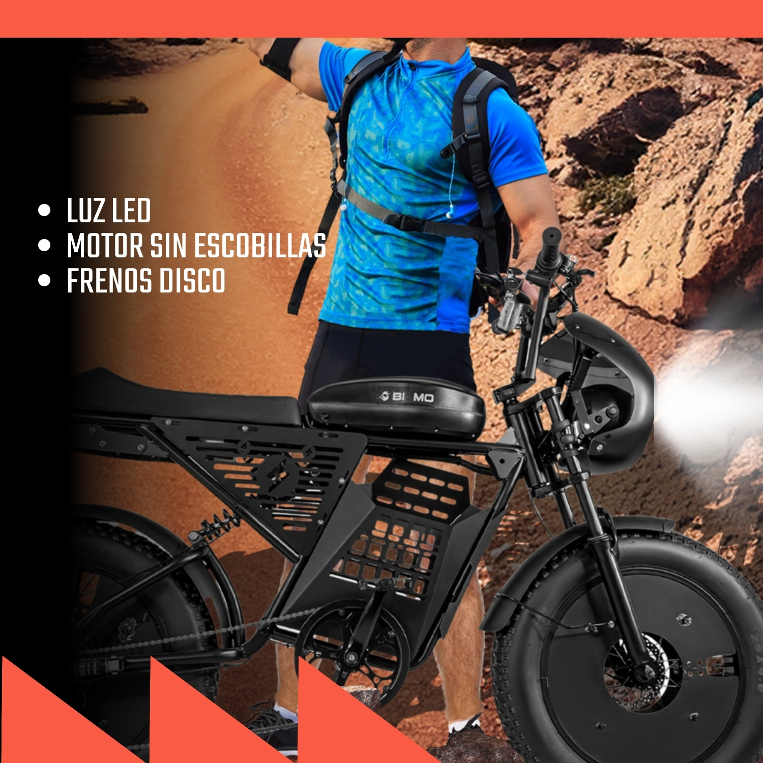 Bicicleta Electrica Rocket 7 Vel Montaña 52km/h Todo Terreno