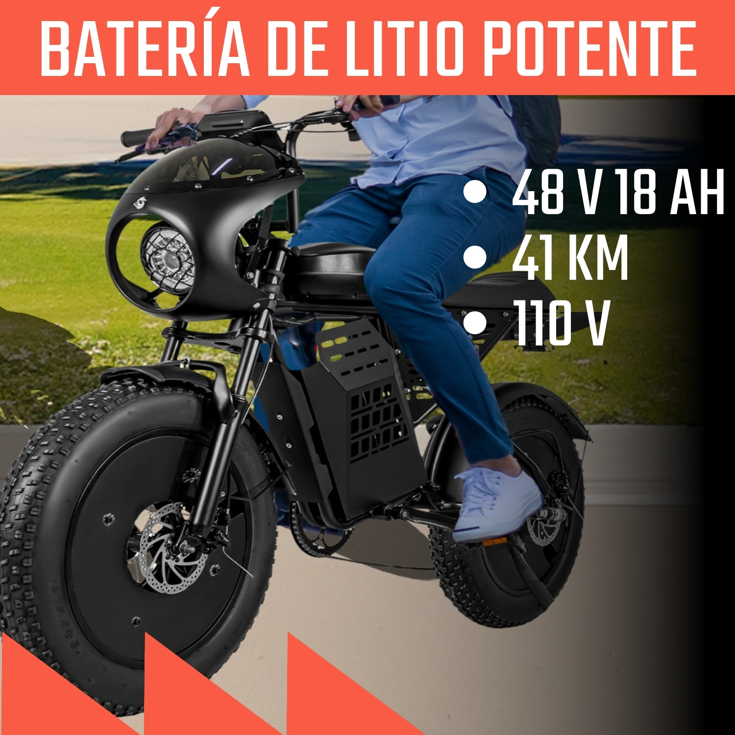 Bicicleta Electrica Rocket 7 Vel Montaña 52km/h Todo Terreno