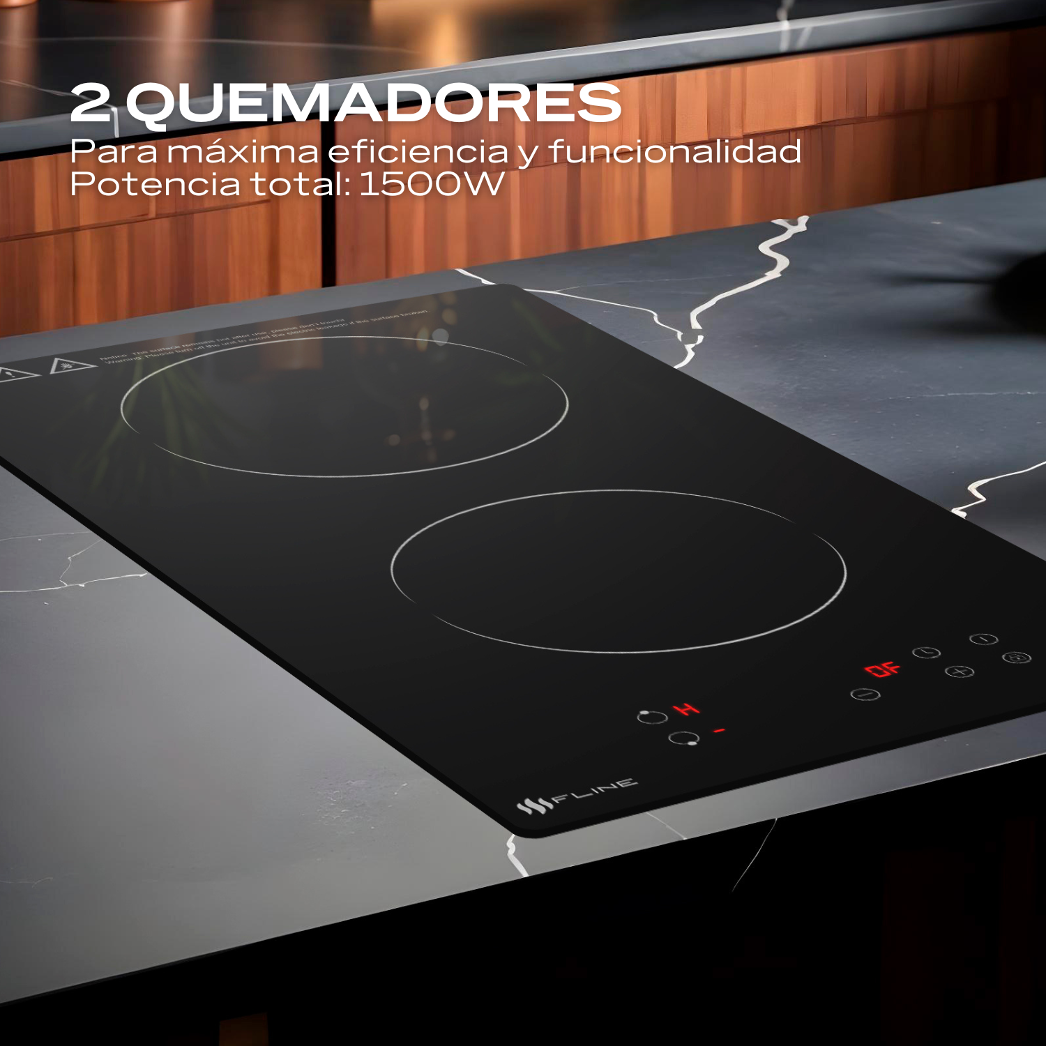 Parrilla de Inducción Magnética Empotrable 2 Quemadores 1500W 110v | Belfast  2