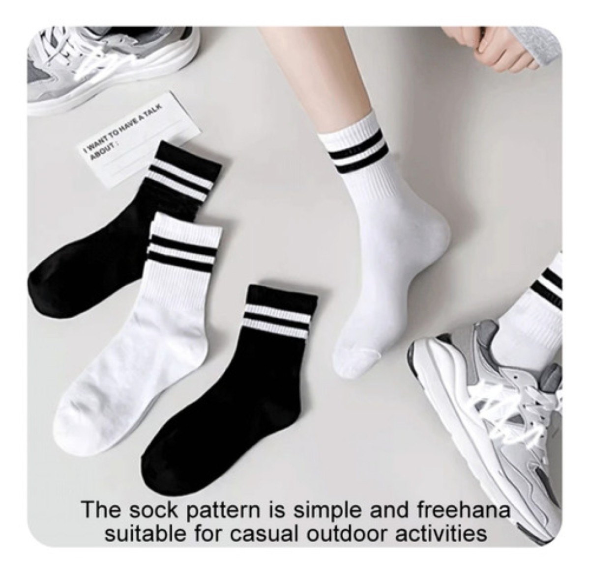 Calcetas Mujer Hombre Algodón Calcetines Deportivo 6 Pares 3 Negro 3 Blanco 22.5MX-27MX