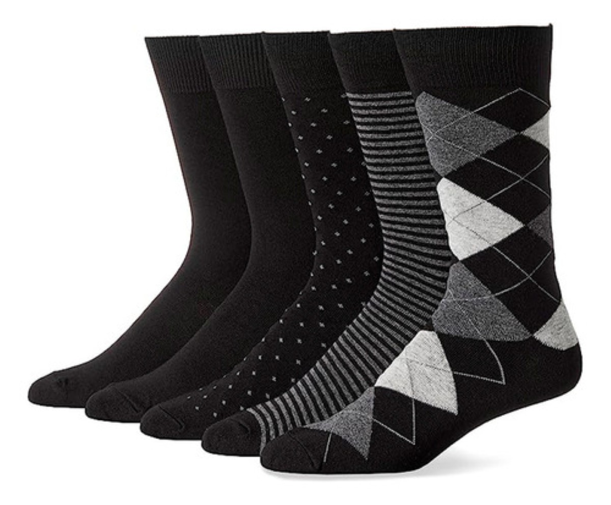 Calcetines Vestir Caballero Algodón Colores Moda 12 Pares negro surtidos 