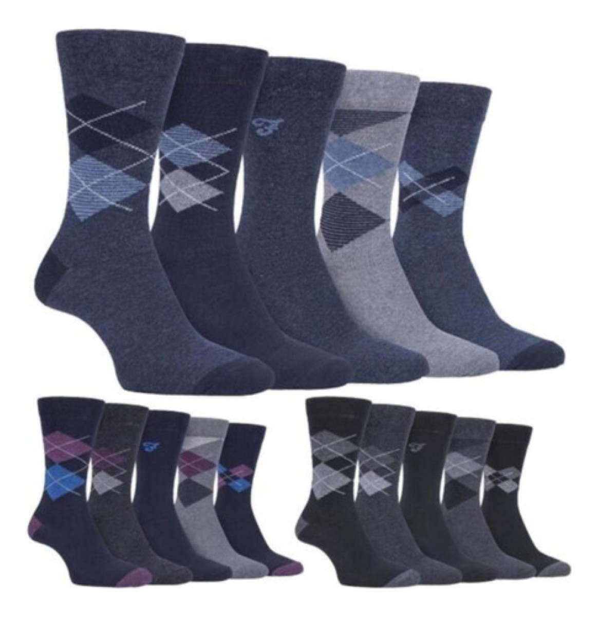Calcetines Vestir Caballero Algodón Colores Moda 12 Pares negro surtidos 
