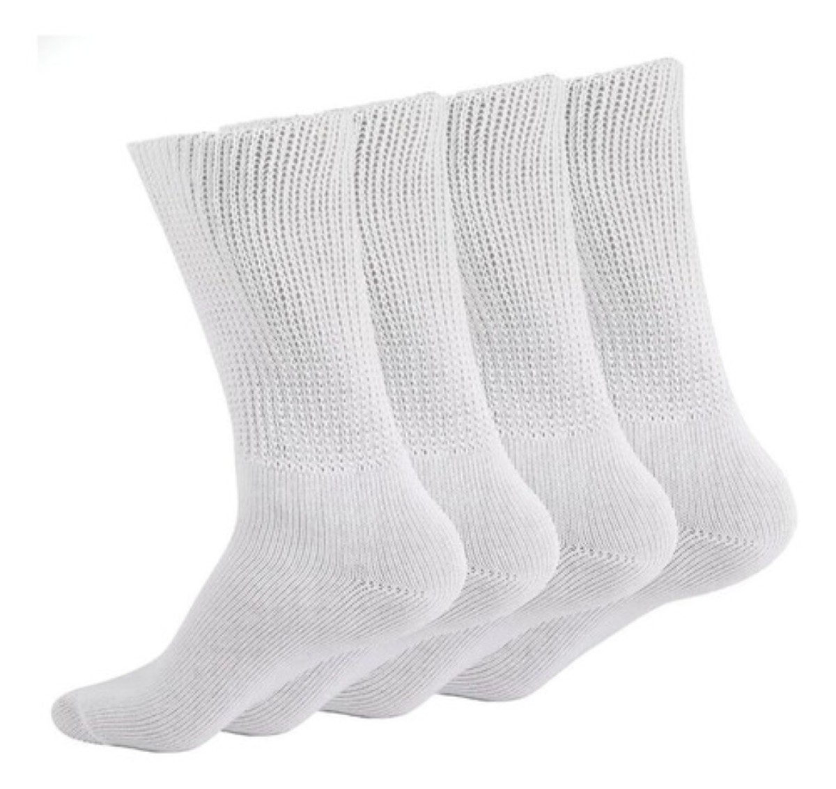Calcetines Para Pie Diabetico 100% Algodon 6 Pares blanco CABALLERO 26-30 CM DE PIE