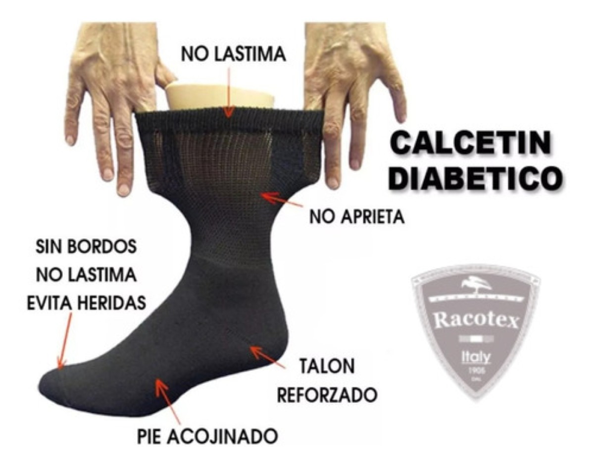 Calcetín 12 Pares Pie Diabético Extra Grande 28-32 Cm D Pie Surtido (Blanco,negro,gris) caballero