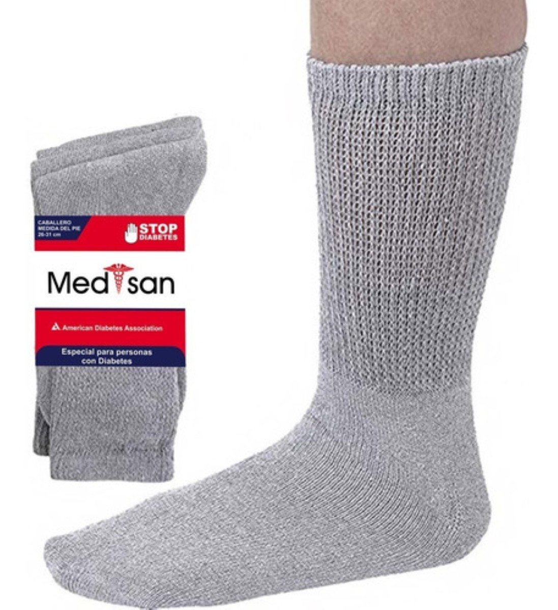 12 Pares De Calcetin Caballero Pie Diabetico Grueso Gris claroDAMA 20-25 CM DE PIE