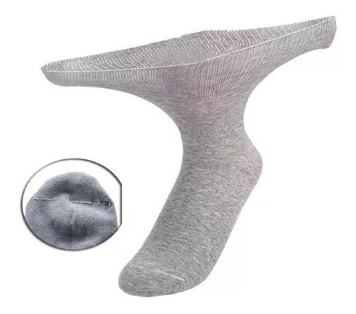 12 Pares De Calcetin Caballero Pie Diabetico Grueso Gris claroDAMA 20-25 CM DE PIE