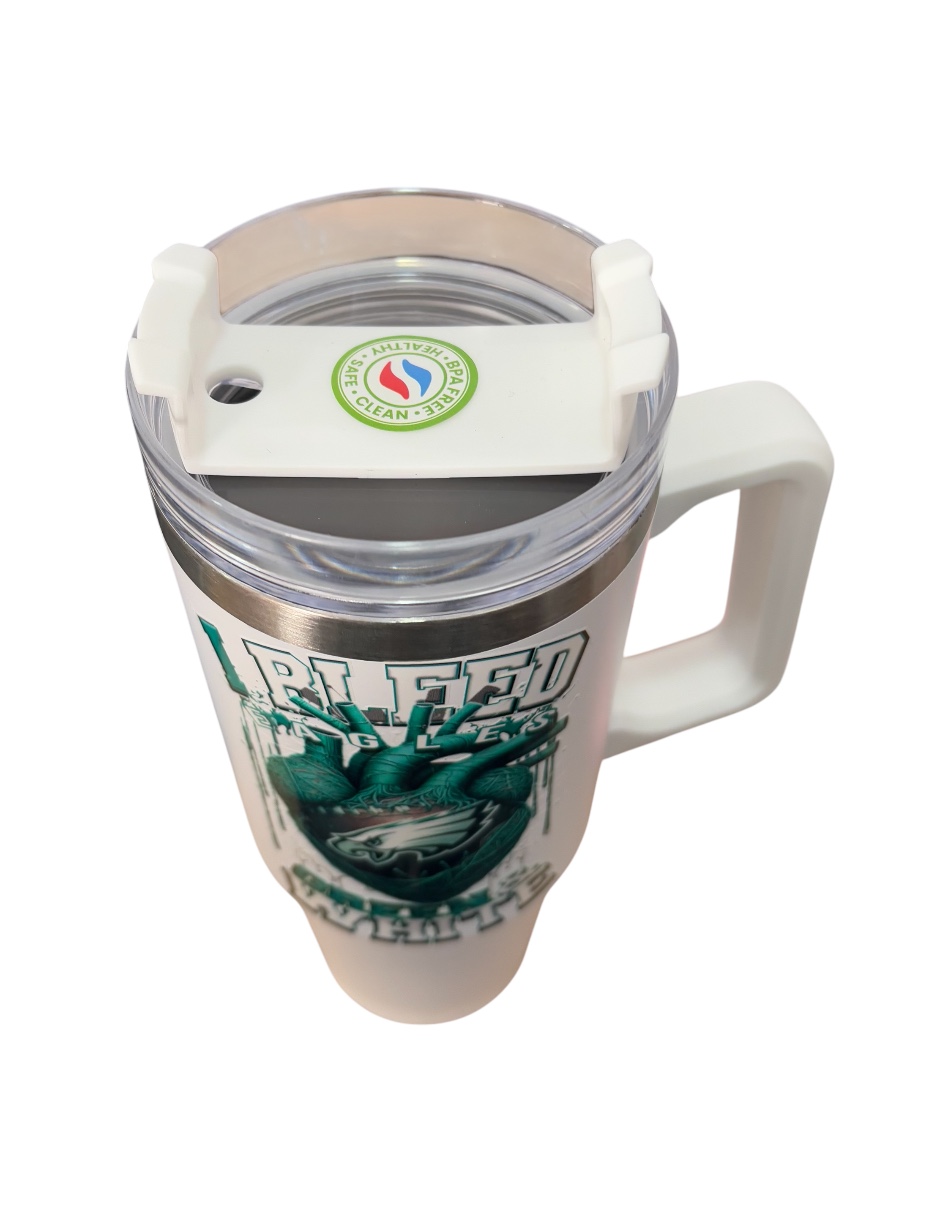 Termo de acero inoxidable Fartmex color blanco NFL Philadelphia Eagles 30 Oz