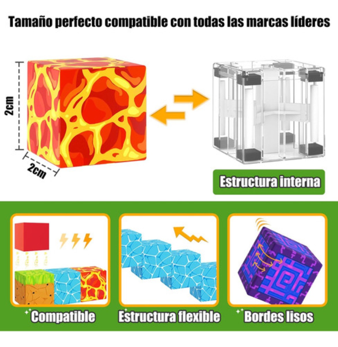 Juguetes De Construcción Bloques Magnéticos Minecraft 84 Pzs COLORES