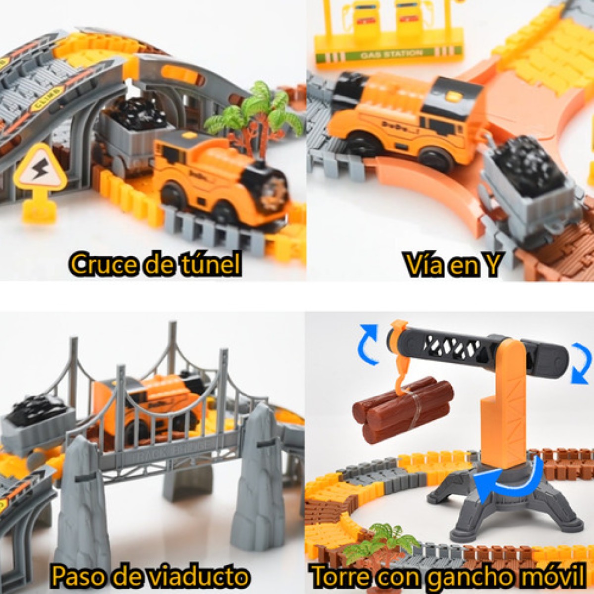 Pista Carreras Juguetes De Construcción Para Niños 281 Pieza AMARILLO CAFE 