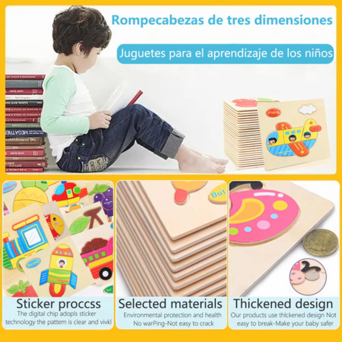 14 Rompecabezas Figuras Surtidas Para Niños Pequeños Madera 