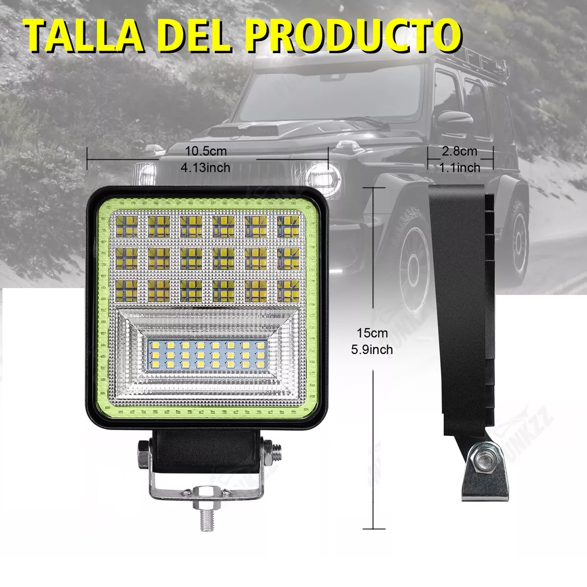 Par Faros Led Auxiliares Ojo De Angel Para Camion 16000lm Azul hielo
