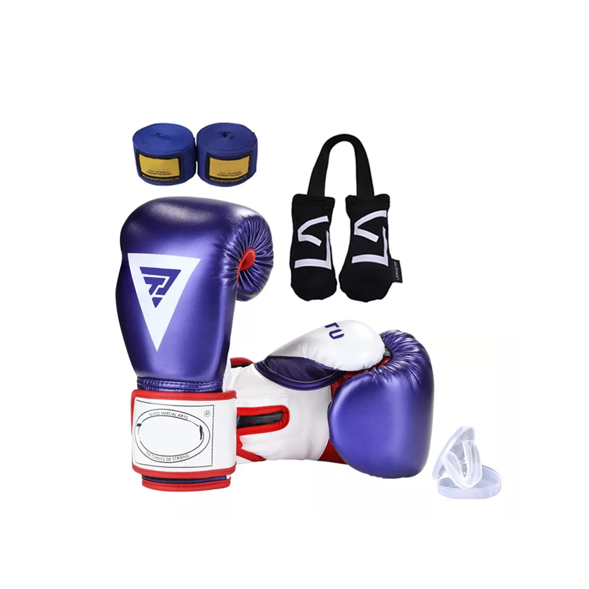 Pack Combo Guantes De Boxeo Talla:12oz Azul 
