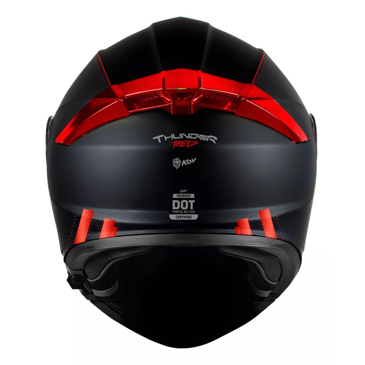 Casco Kov Thunder Racing Abatible Rojo Mica Humo Con Alerón Talla: M