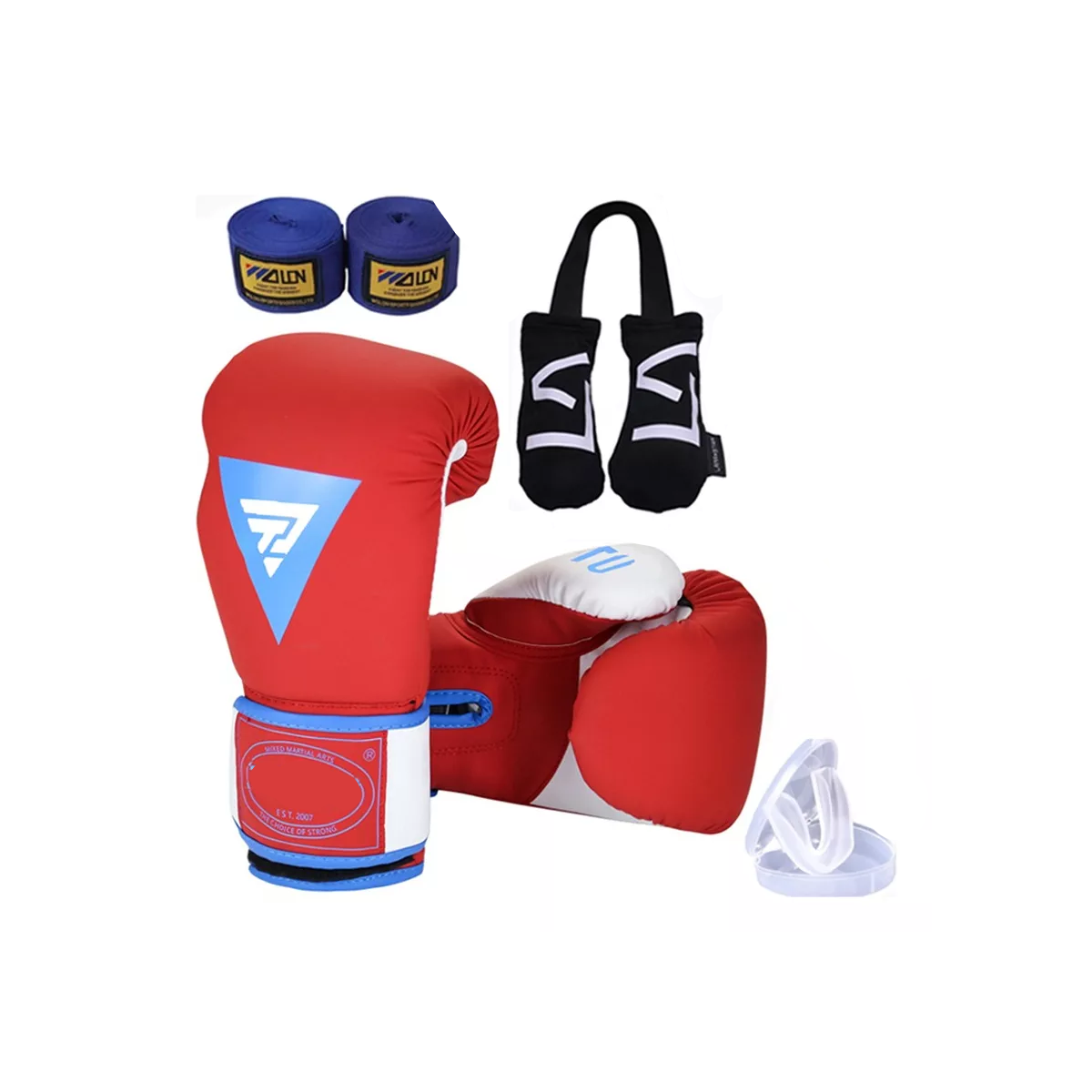 Pack Combo Guantes De Boxeo Espesos Talla:16oz Rojo