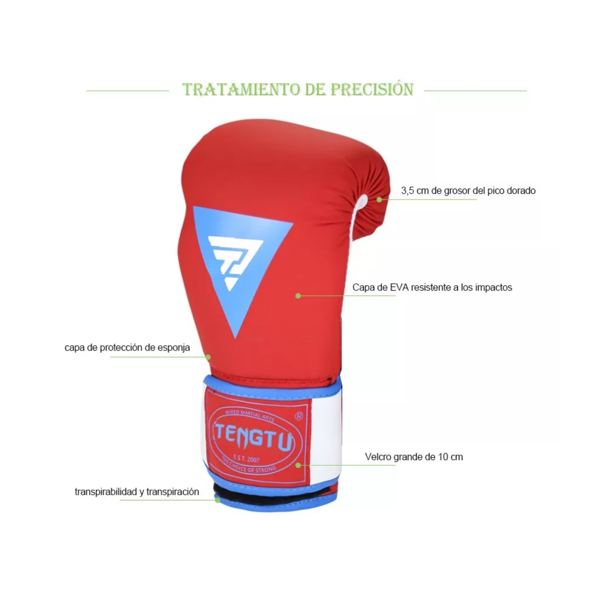 Pack Combo Guantes De Boxeo Espesos Talla:16oz Rojo
