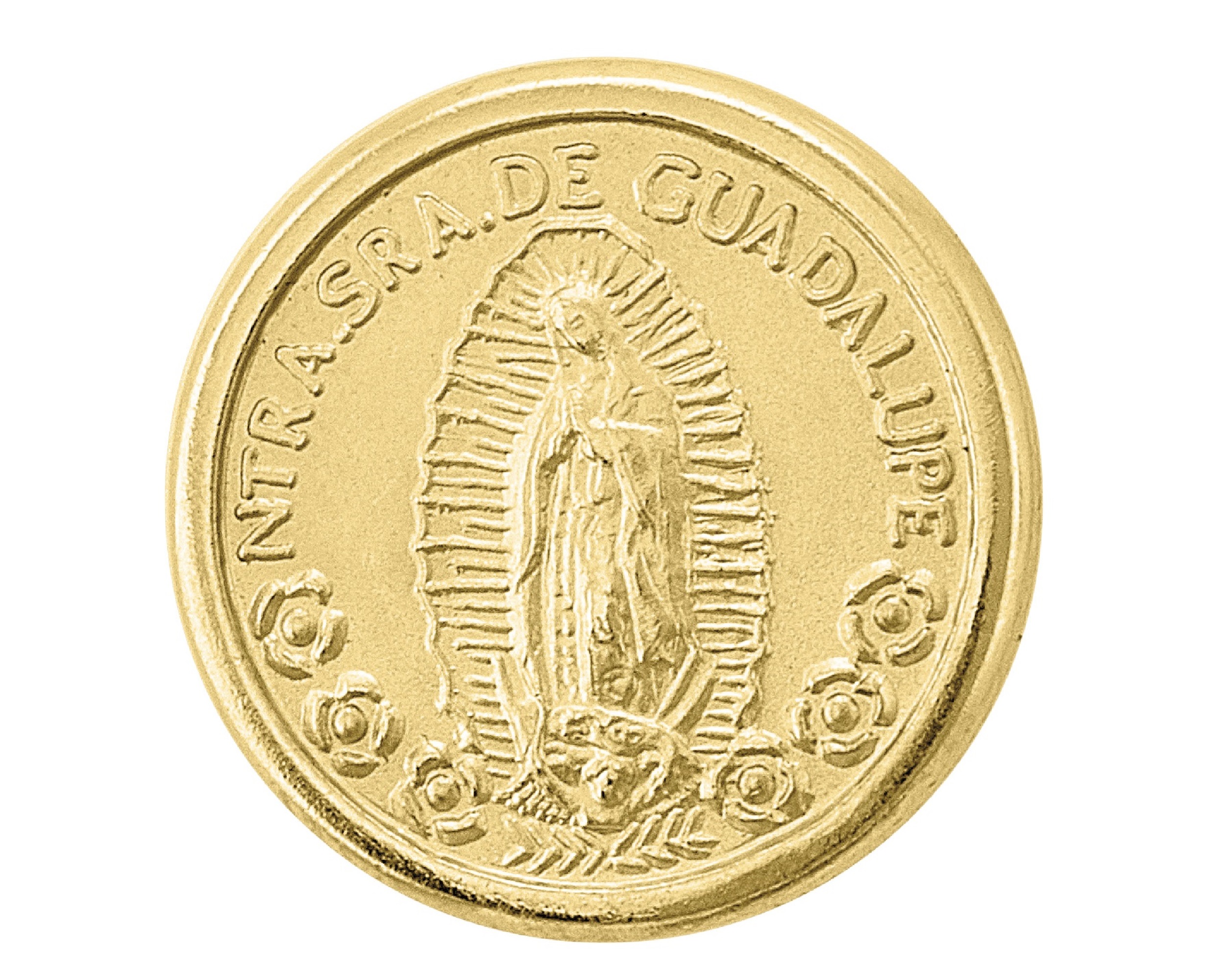 Arras Chapa de Oro 18K Horoz Charola con moneda Guadalupe S413