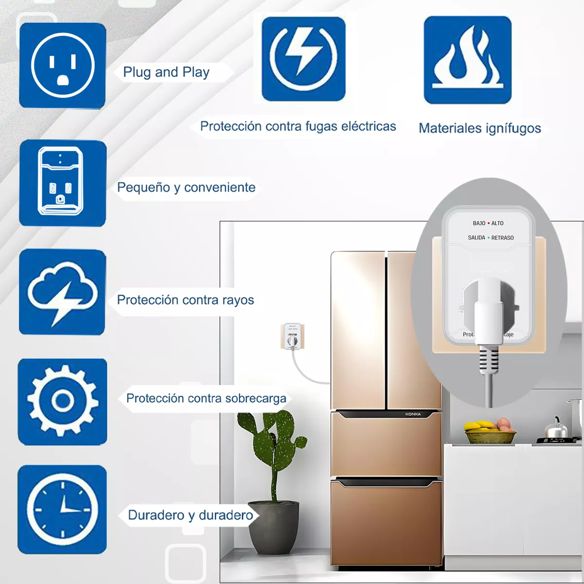 2pcs Protector De Voltaje Refrigerador Regulador O Enfriador