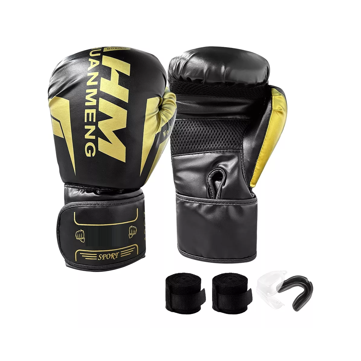 Guantes De Boxeo 16oz, Correa Velcro. Negro