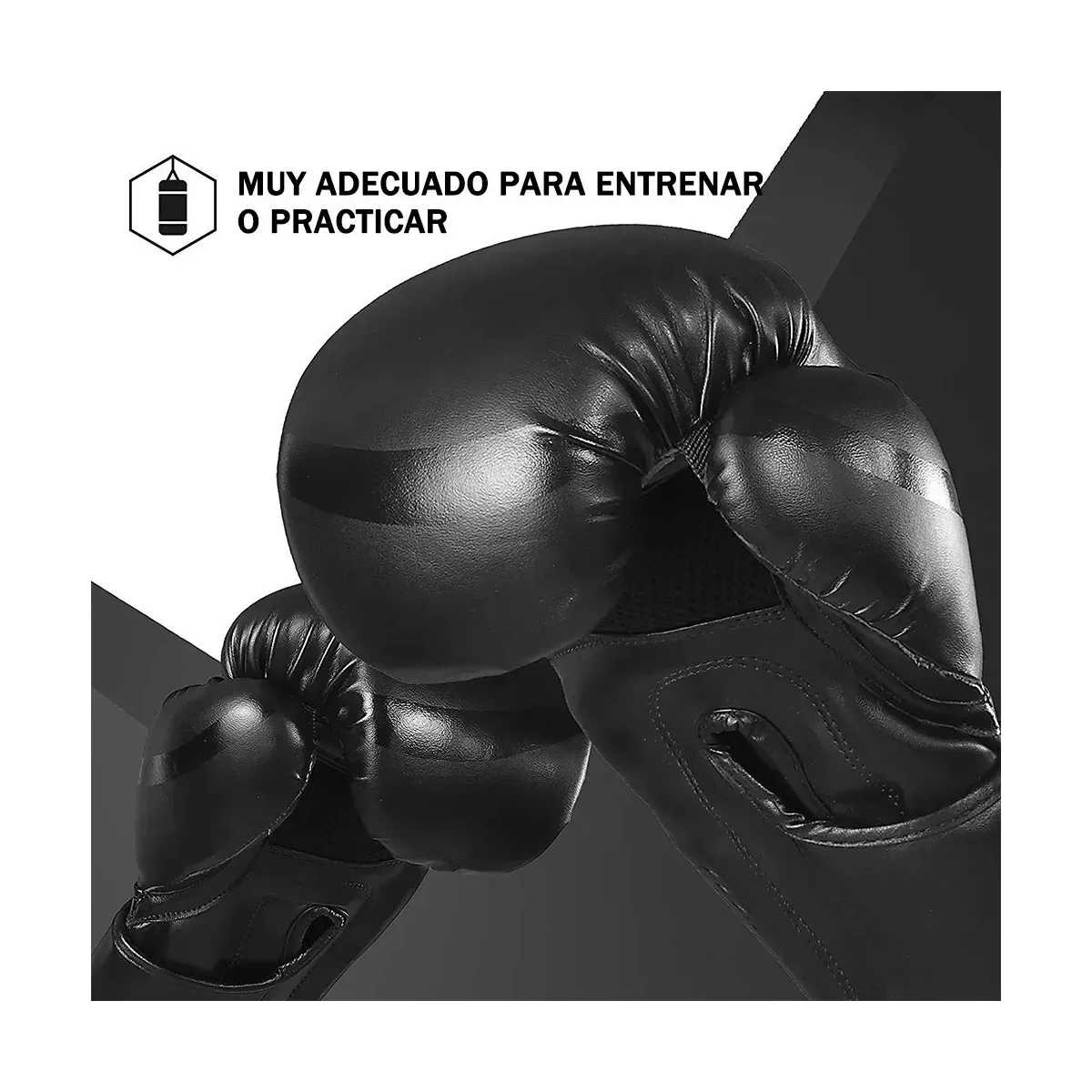 Guantes De Boxeo 16oz, Correa Velcro. Negro
