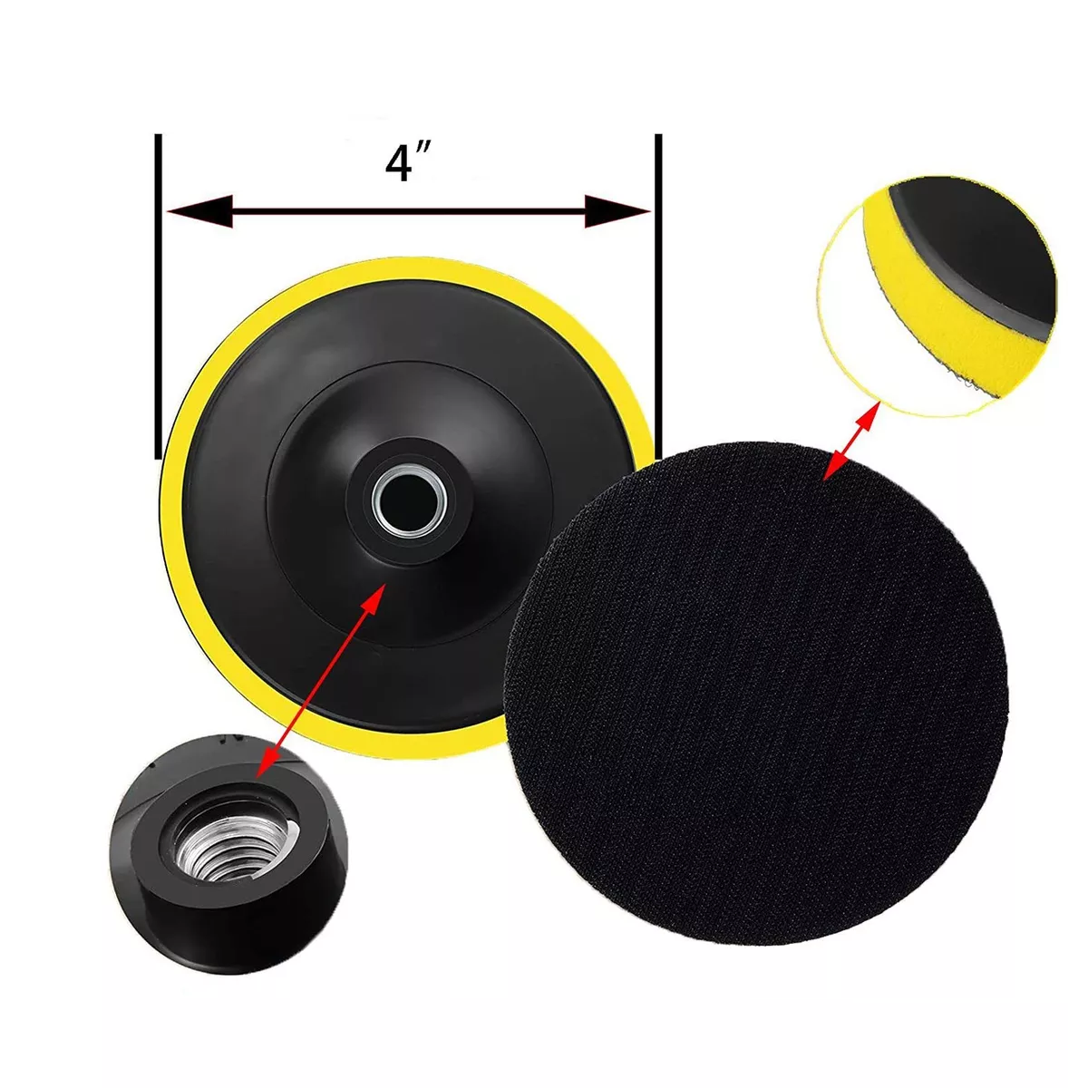 100pzs Discos De Lija Taladro Esmeril Adaptador 4 Pulgadas