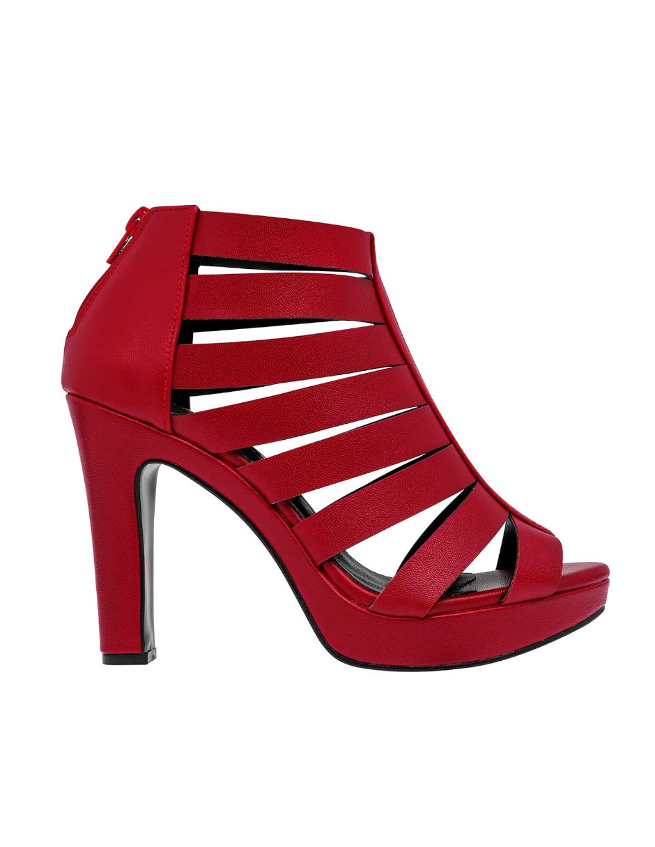 ZAPATILLA CON TACON COLOR ROJO