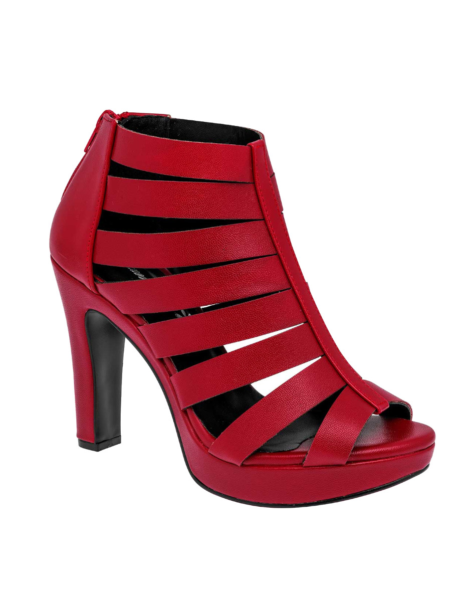 ZAPATILLA CON TACON COLOR ROJO