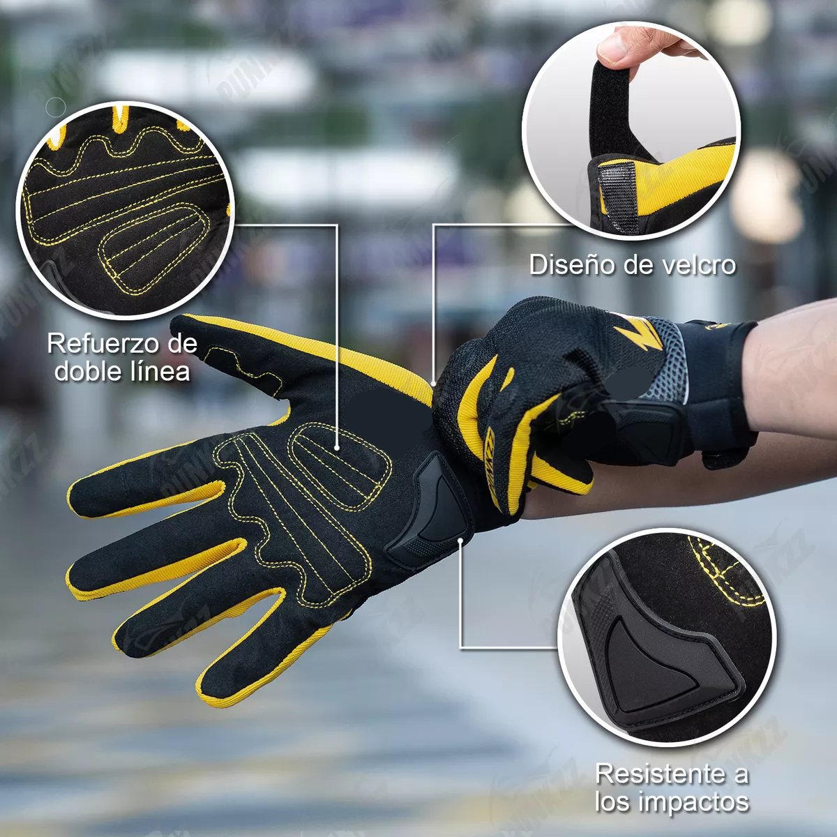 Guantes Para Moto Motociclista Amarillo Talla M 