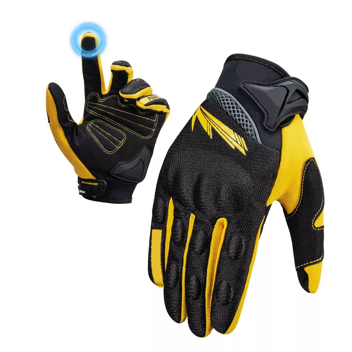 Guantes Para Moto Motociclista Amarillo Talla M 