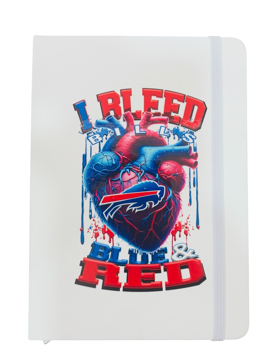Libreta estilo francés blaco con hojas rayadas, NFL Bills