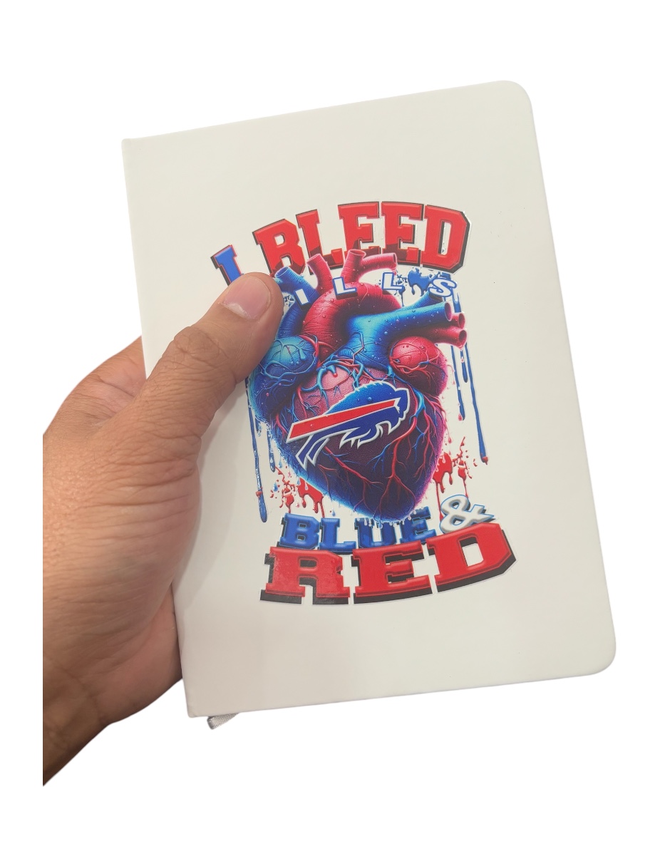 Libreta estilo francés blaco con hojas rayadas, NFL Bills