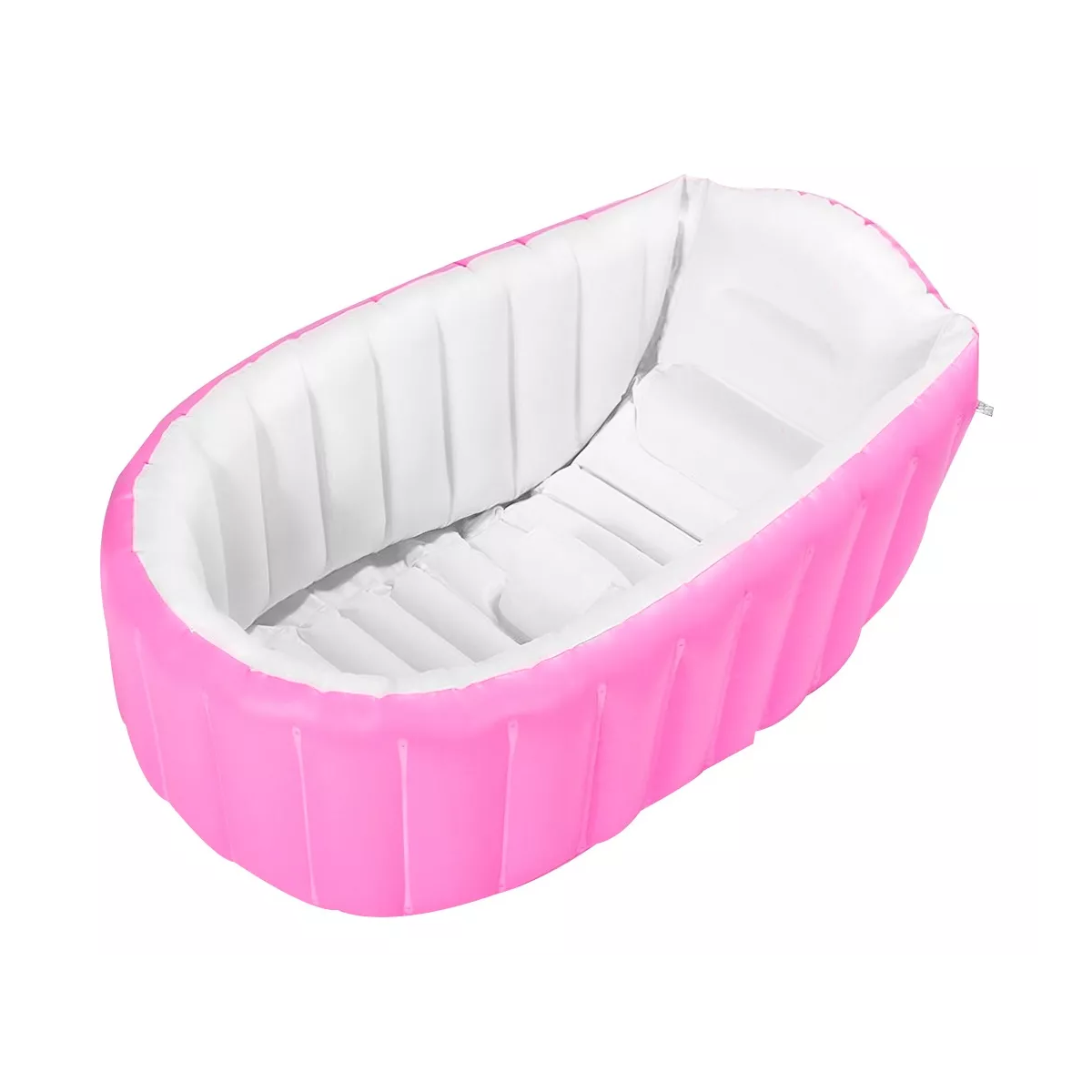 Bañera Inflable Para Bebés Portátil Tina Plegable Con Bomba Color Rosa