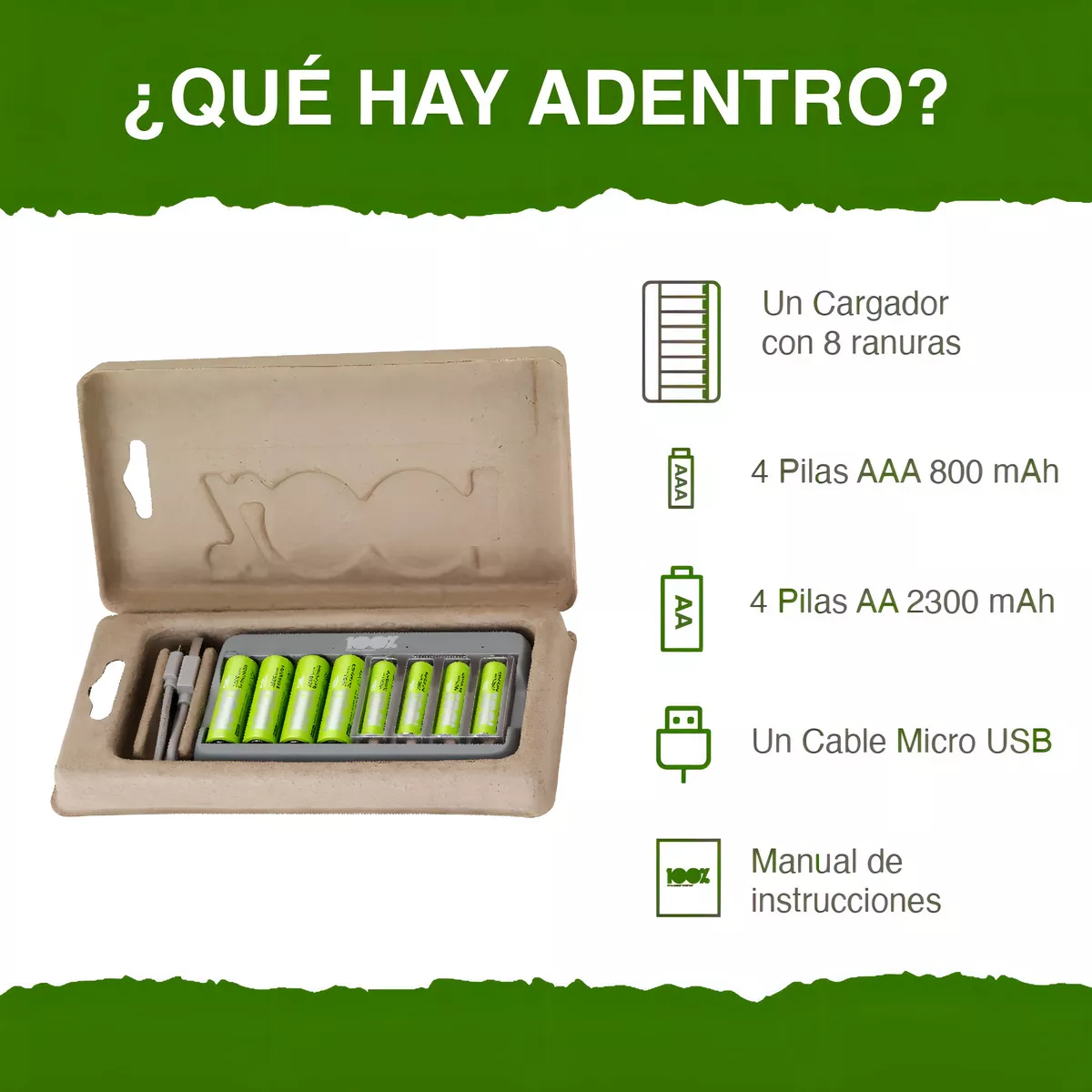Cargador Pilas Recargables AA y AAA
