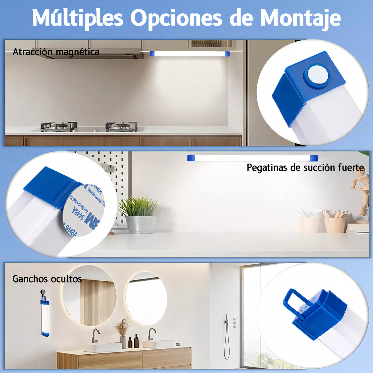 4pcs de 80W Lampara Barra Recargable y Portátil de Emergencia