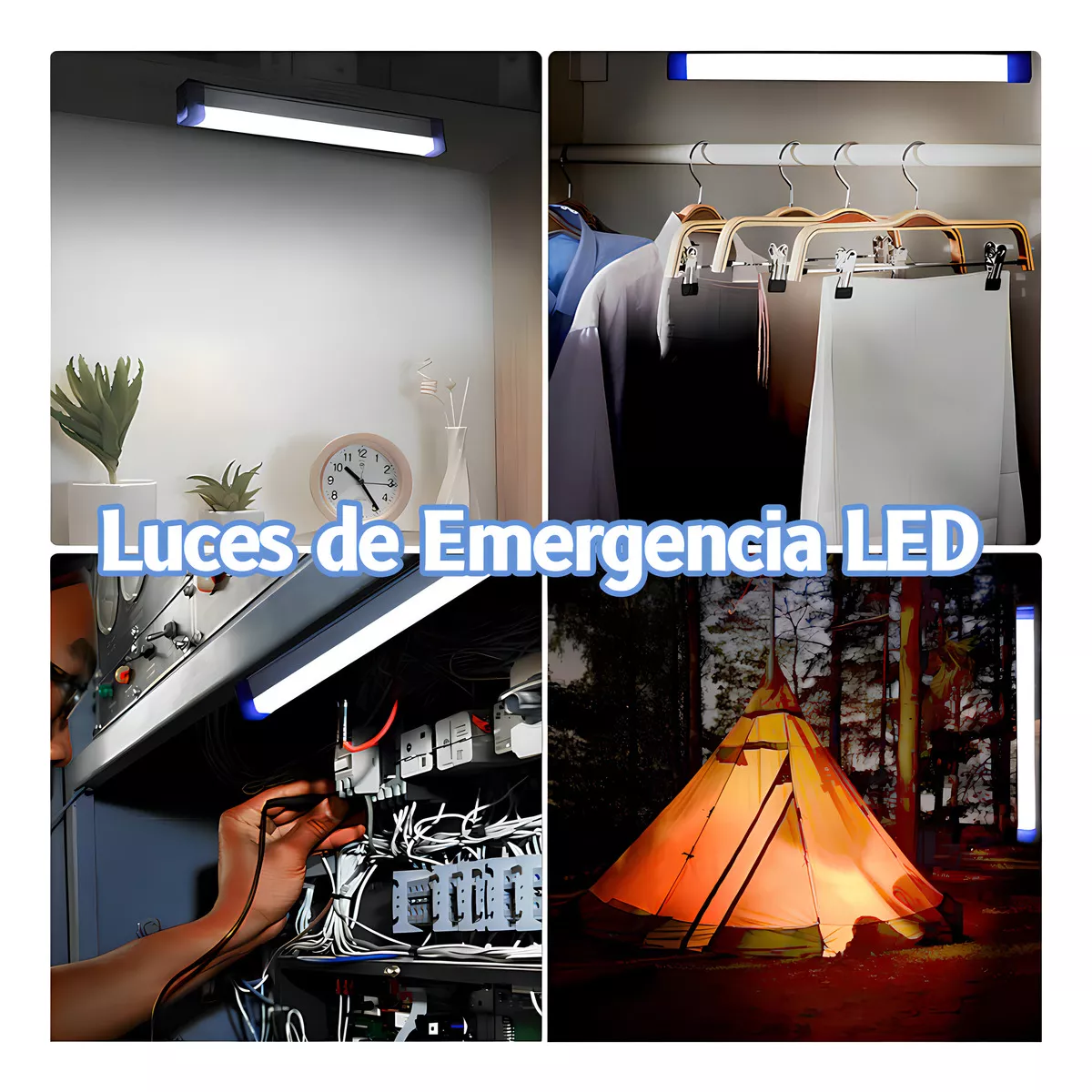 4pcs de 80W Lampara Barra Recargable y Portátil de Emergencia
