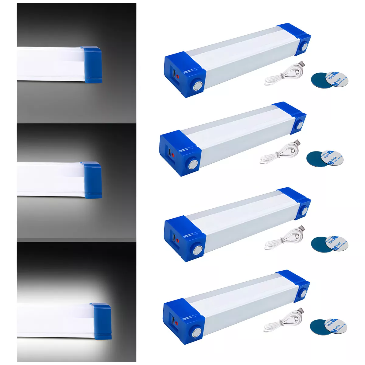 4pcs de 80W Lampara Barra Recargable y Portátil de Emergencia