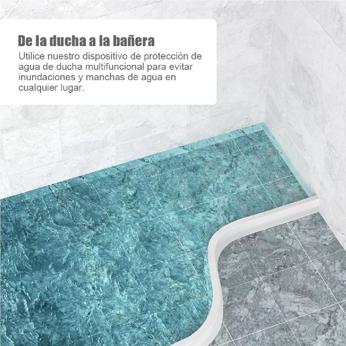 Barrera De Retención De Agua Para Umbral De Ducha+selladores Blanco