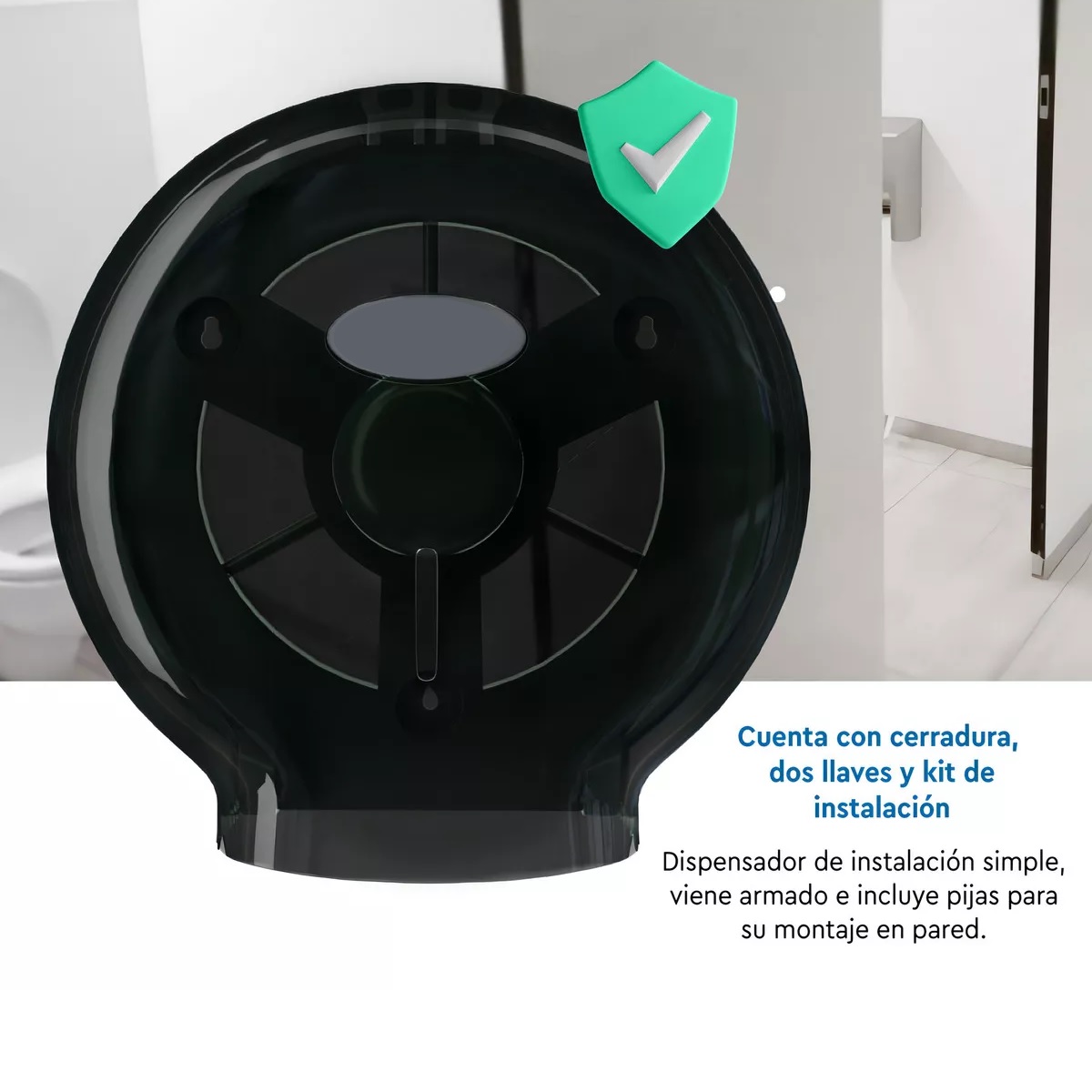 Despachador Papel Higiénico Oval Rollos 300 Mts Eco Uso Rudo Humo