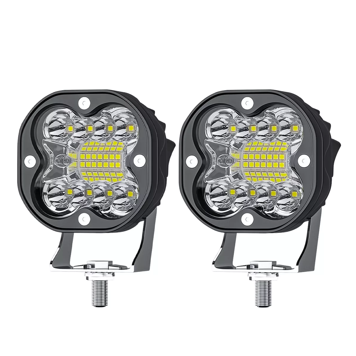 Par De Faros Auxiliares Led Focos Para Coche Moto Luz Blanca